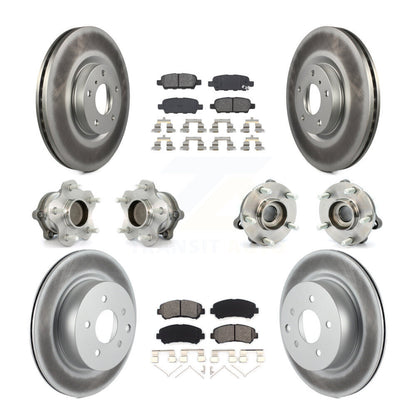 Kit de plaquettes de rotor de frein à disque revêtues de roulement de moyeu avant et arrière (10 pièces) pour Nissan Maxim