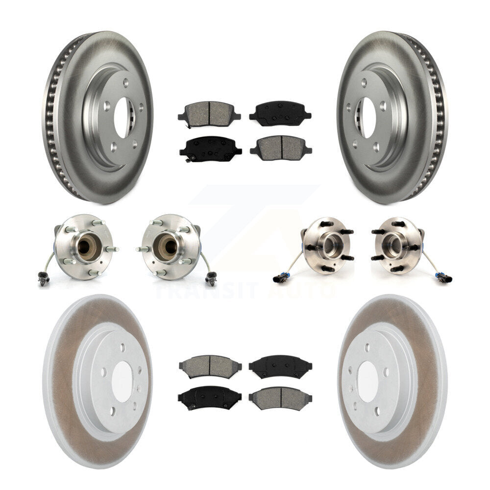 Kit de plaquettes de rotor de frein enduites de roulement de moyeu avant et arrière (10 pièces) pour Chevrolet Uplande