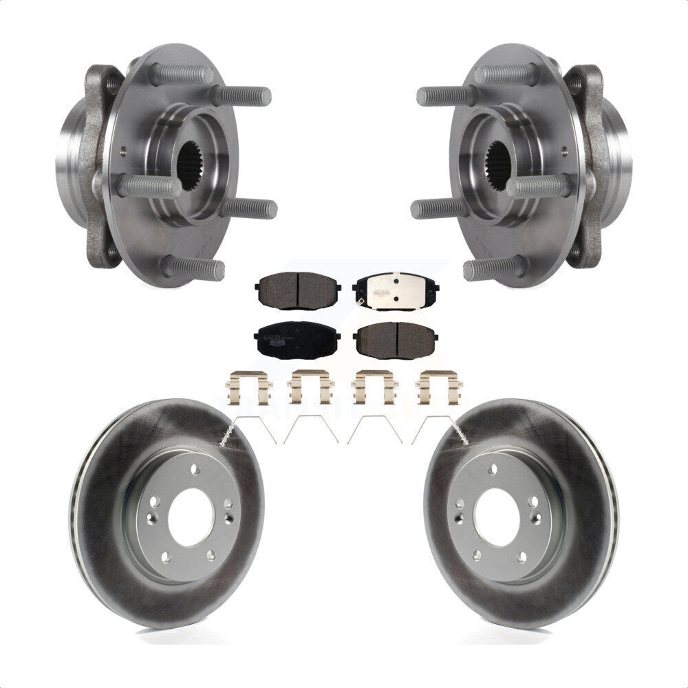 Kit de Rotor et plaquettes de frein revêtus de roulement de moyeu avant, pour Kia Forte Hyundai Elantra G