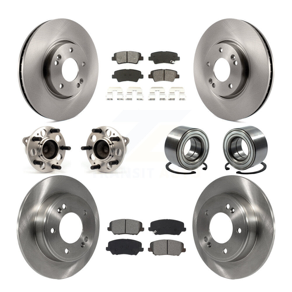 Kit de plaquettes de Rotor de frein, roulement de moyeu avant et arrière (10 pièces) pour Kia Forte Forte 2017 – 2018