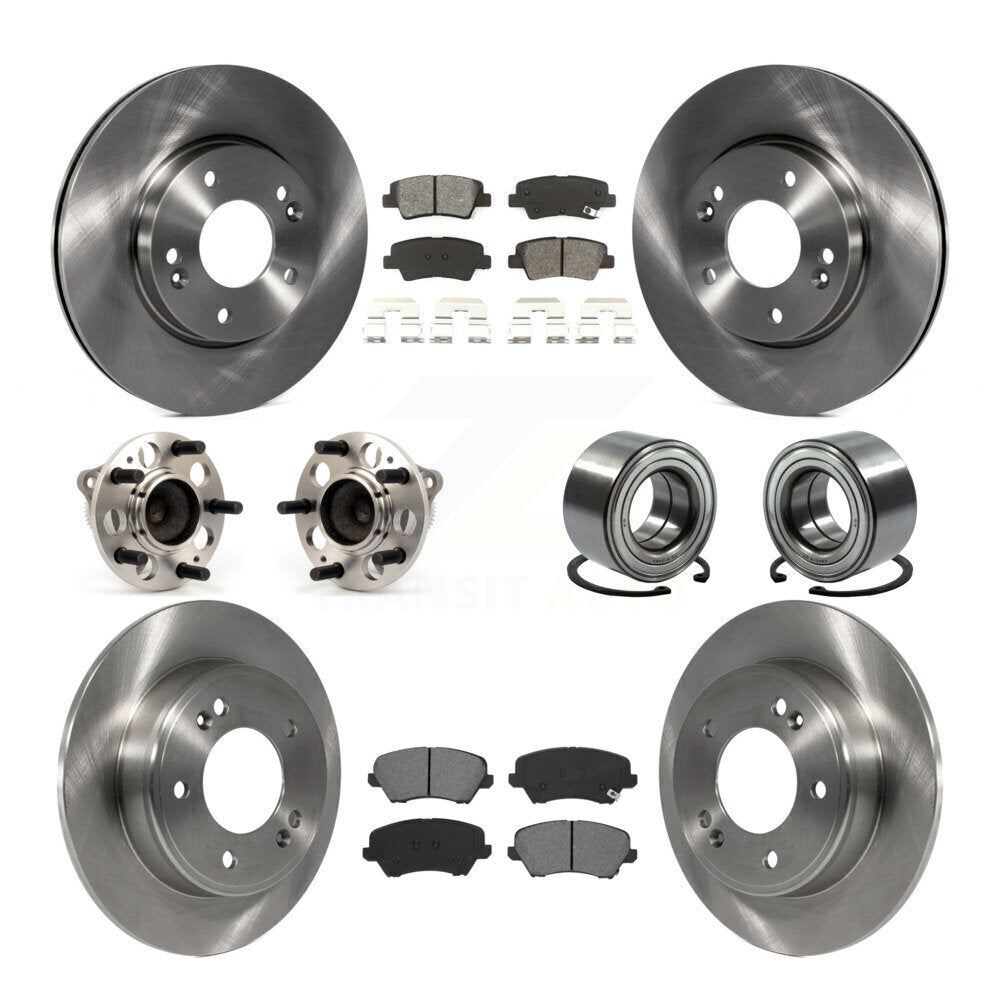 Kit de plaquettes de Rotor de frein, roulement de moyeu avant et arrière (10 pièces), pour Kia Forte Hyundai Elantr