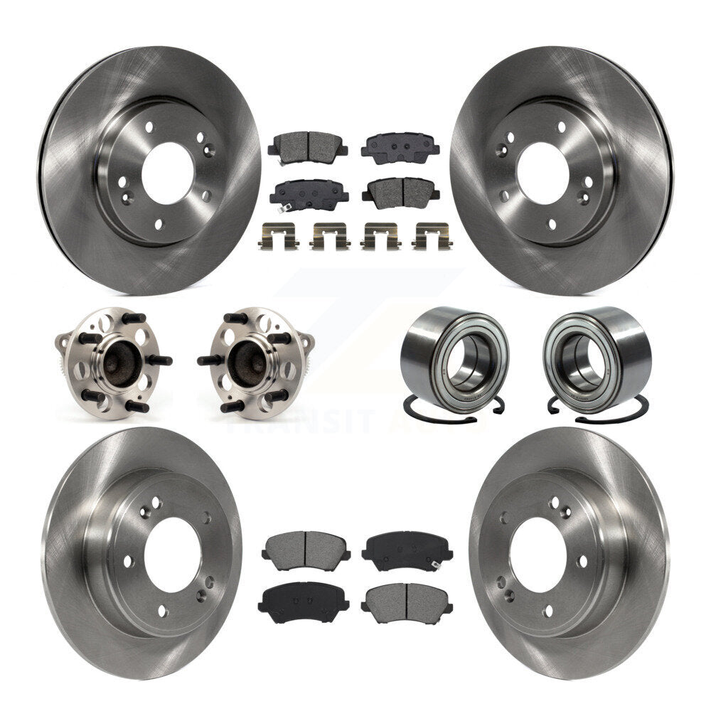 Kit de Rotor et de plaquettes de frein, roulement de moyeu avant et arrière (10 pièces) pour Hyundai Veloster Elantr
