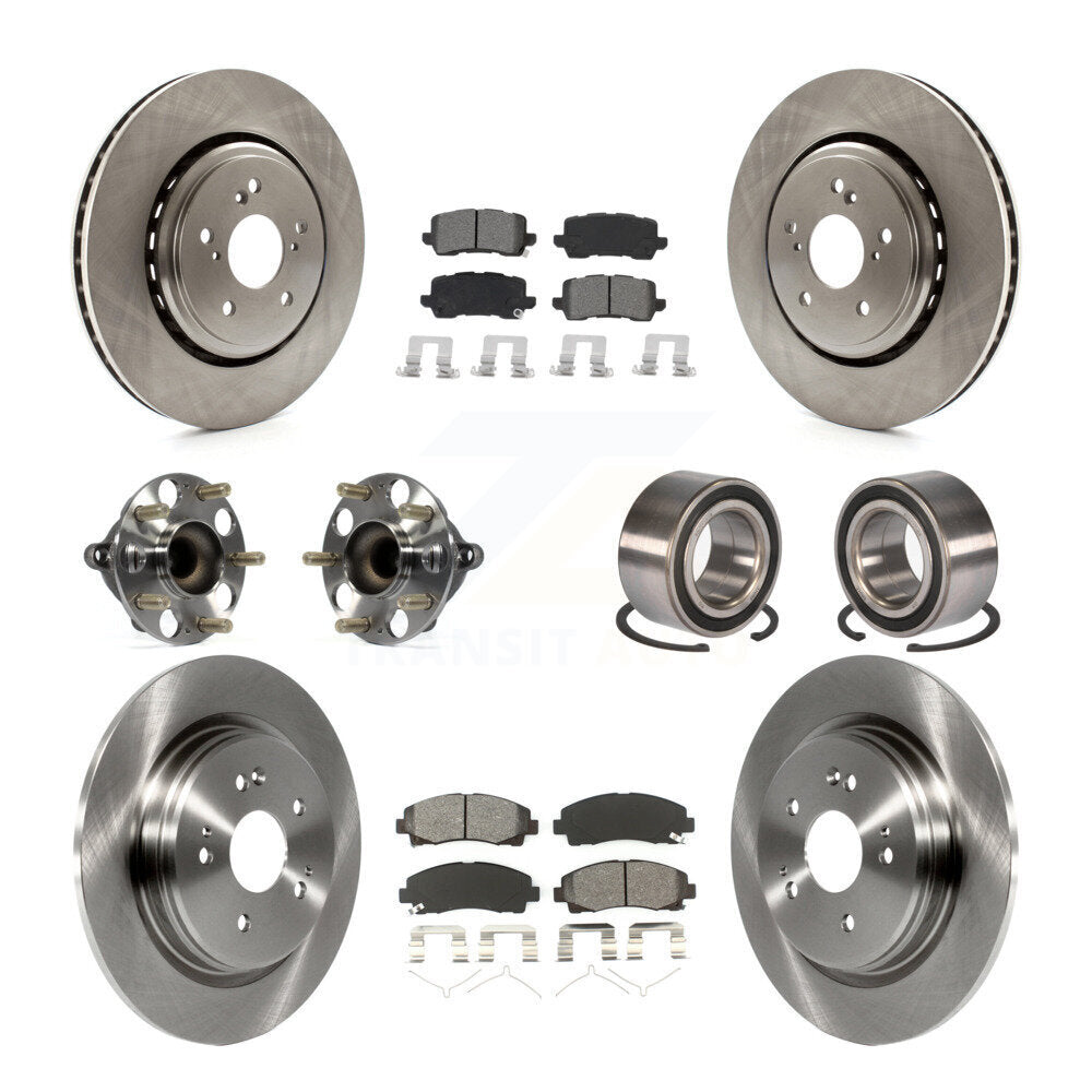 Kit de rotors et plaquettes de frein avec roulement de moyeu avant et arrière (10 pièces) pour Acura TLX FW 2015 – 2020