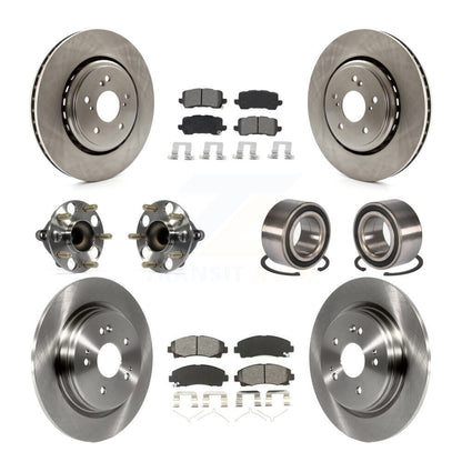 Kit de rotors et plaquettes de frein avec roulement de moyeu avant et arrière (10 pièces) pour Acura TLX FW 2015 – 2020