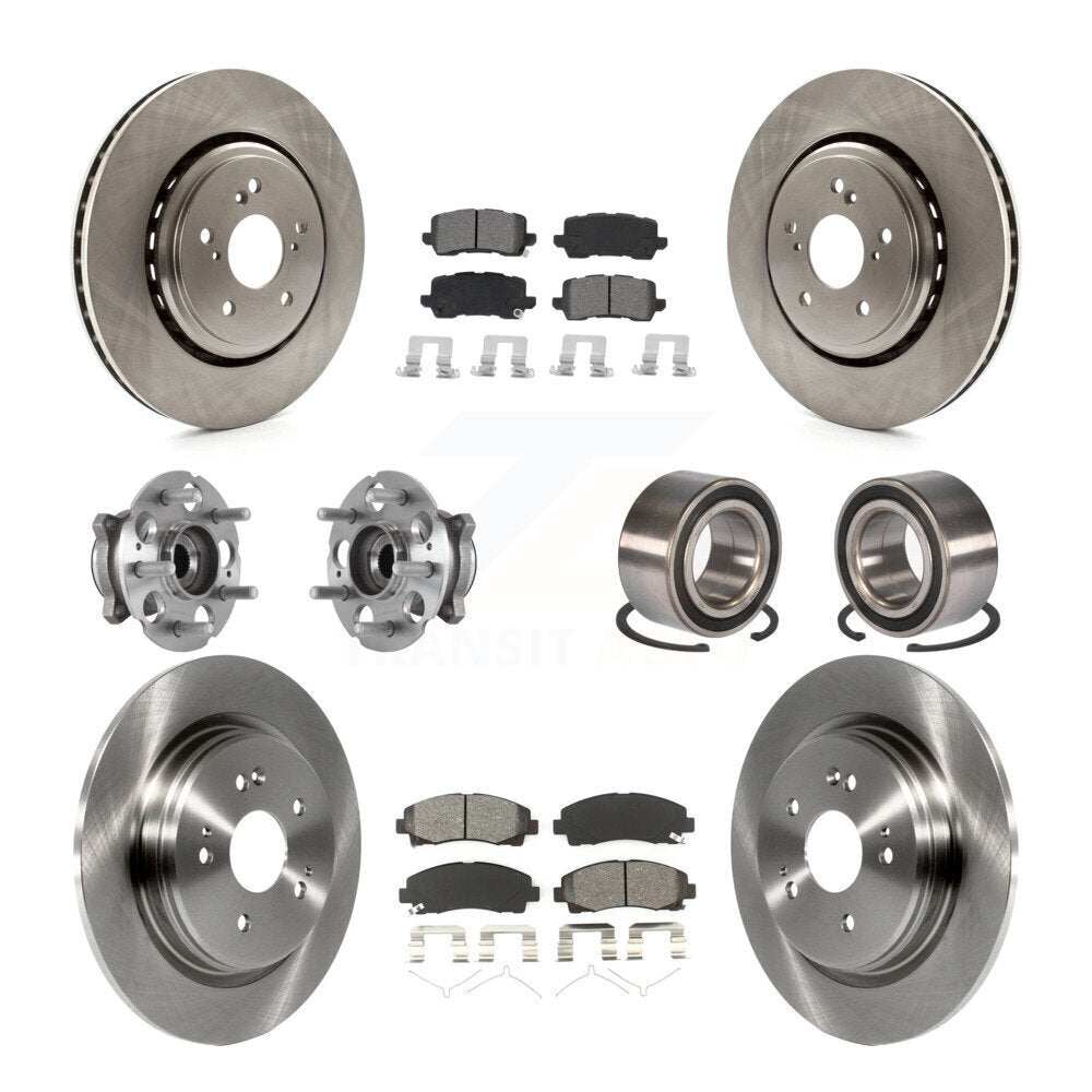 Kit de rotors et plaquettes de frein avec roulement de moyeu avant et arrière (10 pièces) pour Acura TLX AW 2015 – 2020