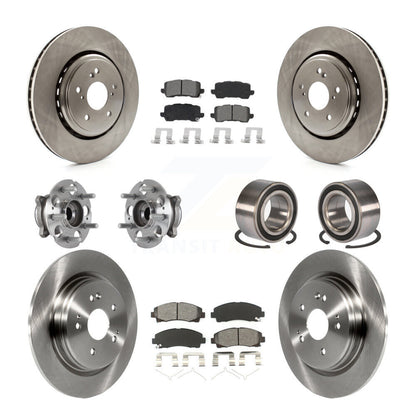 Kit de rotors et plaquettes de frein avec roulement de moyeu avant et arrière (10 pièces) pour Acura TLX AW 2015 – 2020