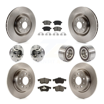 Kit de rotor et de plaquettes de frein à disque, roulement de moyeu avant et arrière (10 pièces) pour Fiat 500 2014 – 2018