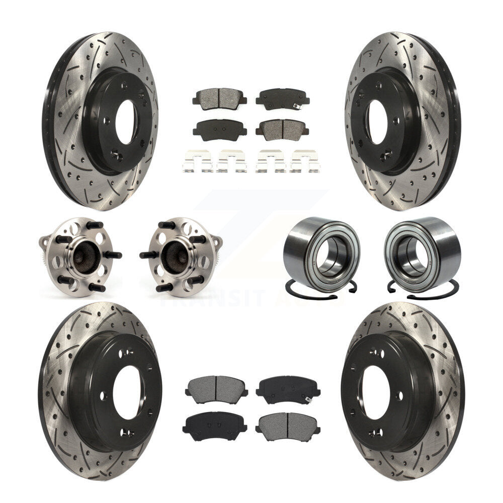 Kit de plaquettes de rotor de frein, roulement de moyeu avant et arrière (10 pièces), pour Kia Forte Hyundai G
