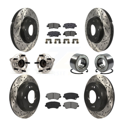 Kit de plaquettes de Rotor de frein revêtues de roulement de moyeu avant et arrière (10 pièces) pour Hyundai Veloster G
