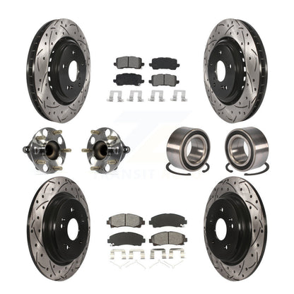 Kit de plaquettes de rotor de frein revêtues de roulement de moyeu avant et arrière (10 pièces) pour Acura TLX FW 15-20