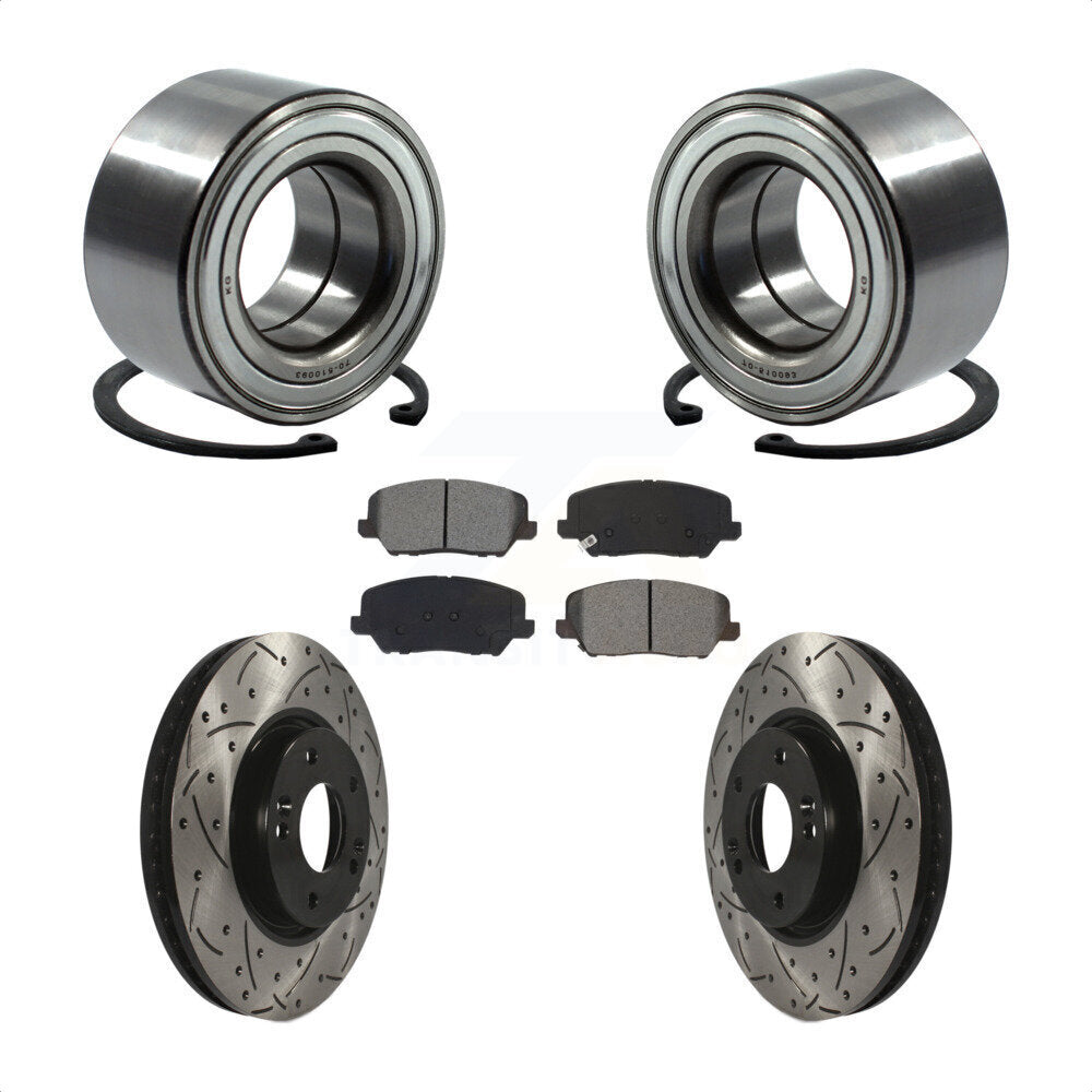 Kit de plaquettes de Rotor de frein, fente de perçage de roulement de roue avant pour Kia Forte Forte5 Hyunda