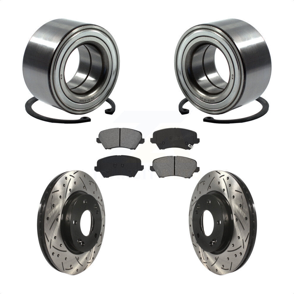 Kit de plaquettes de Rotor de frein, fente de perçage de roulement de roue avant, pour Kia Forte Hyundai Elantr
