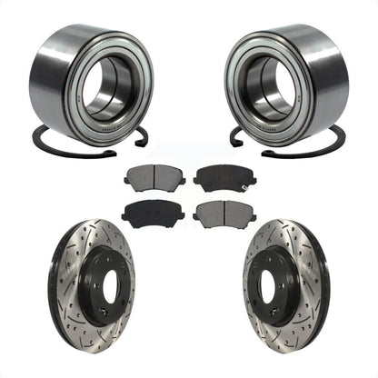 Kit de plaquettes de Rotor de frein, fente de perçage de roulement de roue avant, pour Kia Forte Hyundai Elantr