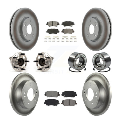 Kit de rotors et plaquettes de frein revêtus de roulement de moyeu avant et arrière (10 pièces) pour Kia Forte Forte