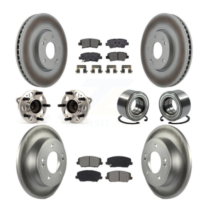 Kit de rotors et plaquettes de frein revêtus de roulement de moyeu avant et arrière (10 pièces) pour Hyundai Veloste