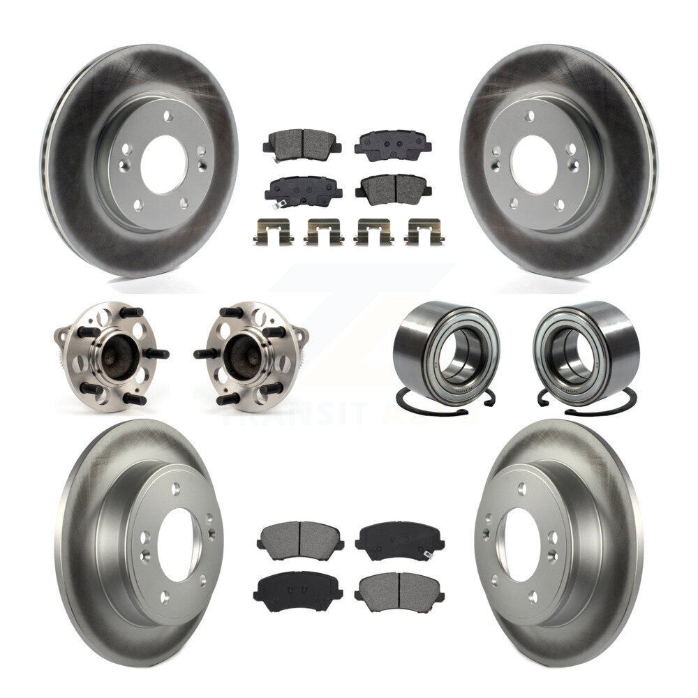 Kit de plaquettes de Rotor de frein revêtues de roulement de moyeu avant et arrière (10 pièces) pour Hyundai Veloster G