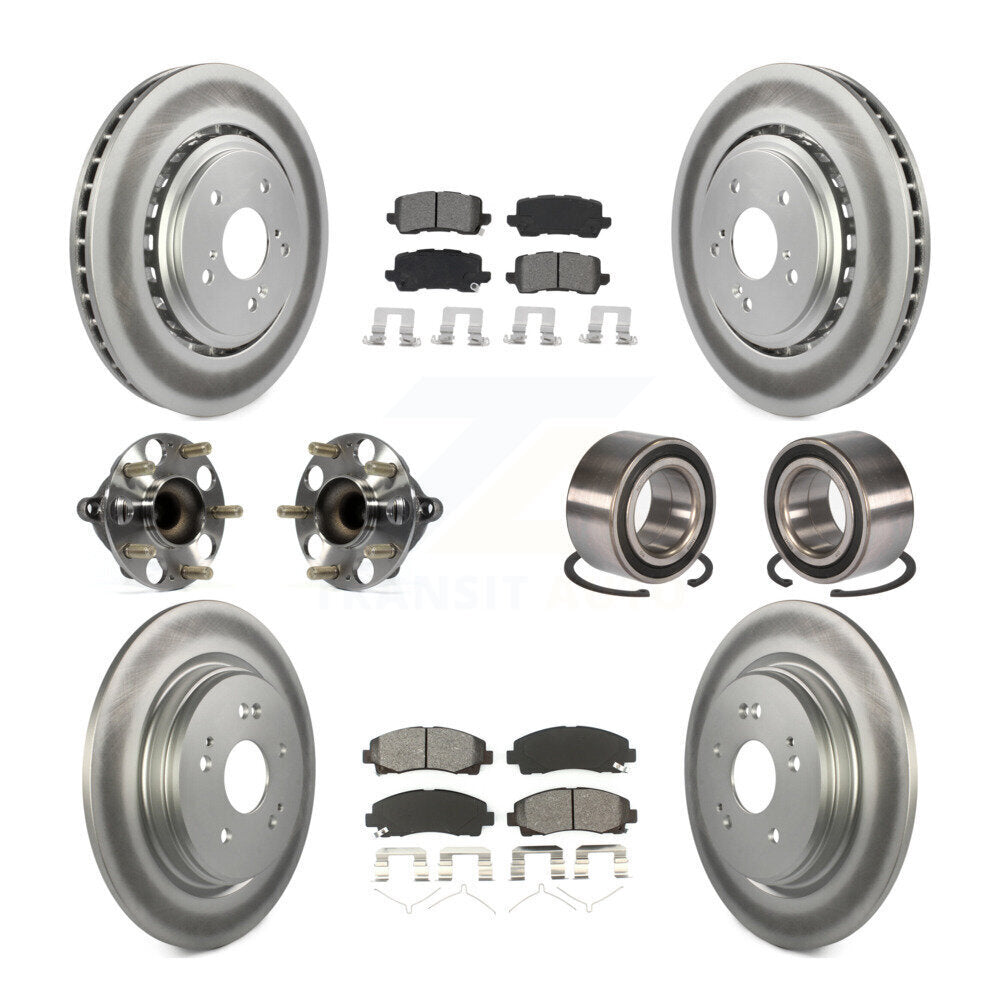 Kit de plaquettes de rotor de frein revêtues de roulement de moyeu avant et arrière (10 pièces) pour Acura TLX FW 15-20