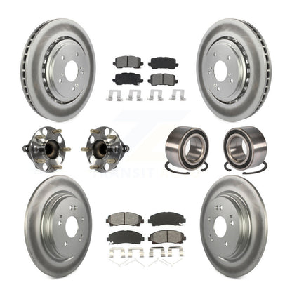 Kit de plaquettes de rotor de frein revêtues de roulement de moyeu avant et arrière (10 pièces) pour Acura TLX FW 15-20