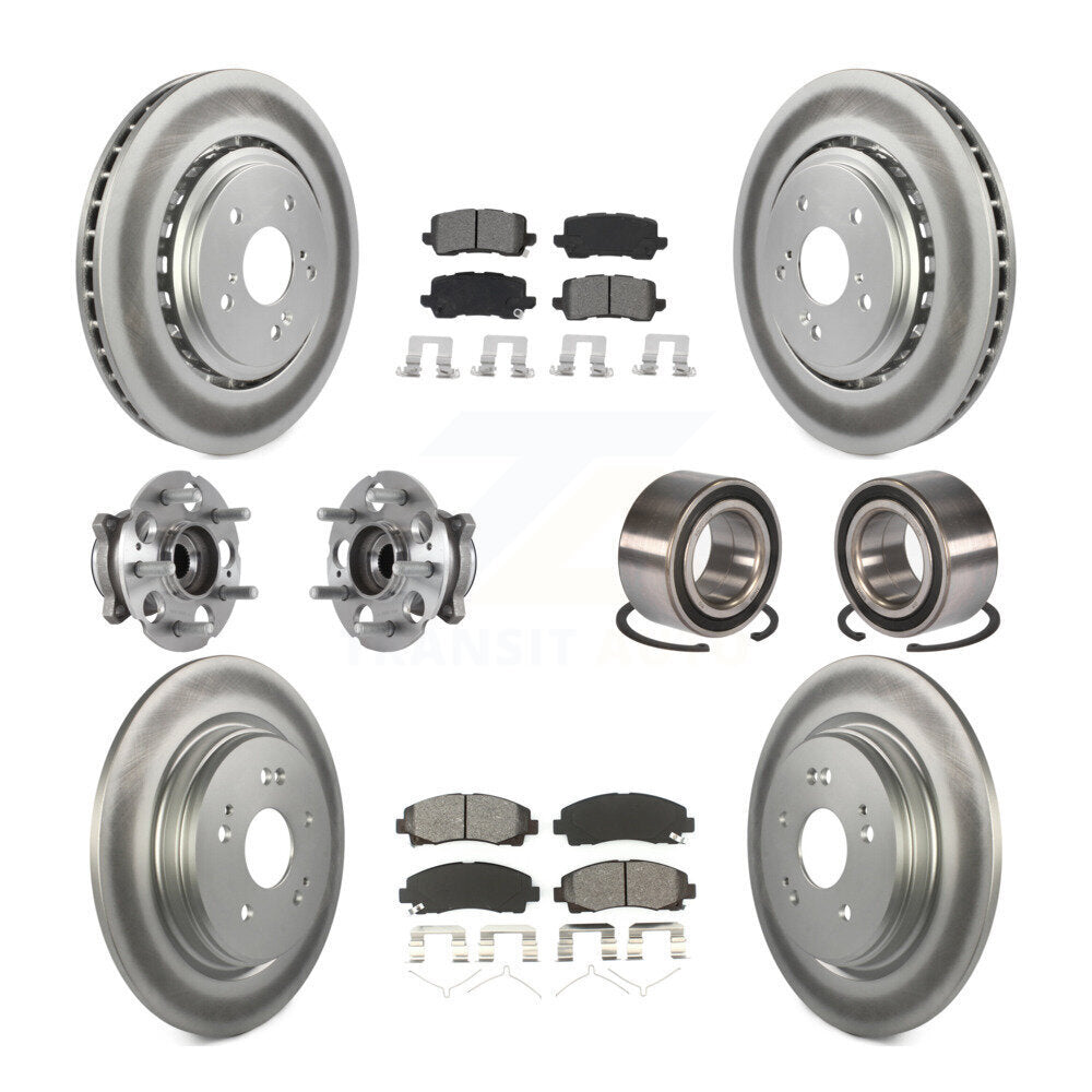 Kit de plaquettes de rotor de frein revêtues de roulement de moyeu avant et arrière (10 pièces) pour Acura TLX AW 15-20
