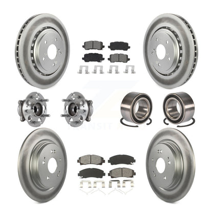 Kit de plaquettes de rotor de frein revêtues de roulement de moyeu avant et arrière (10 pièces) pour Acura TLX AW 15-20