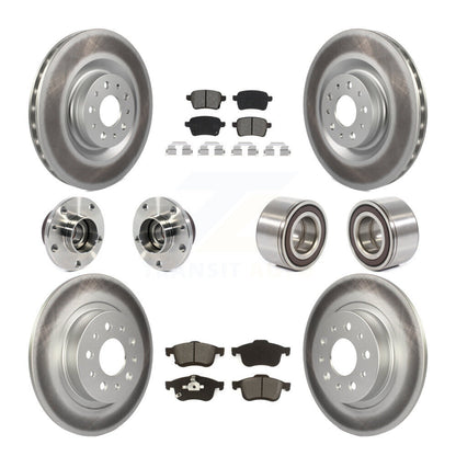 Kit de plaquettes de rotor de frein revêtues de roulement de moyeu avant et arrière (10 pièces) pour Fiat 500 2014 – 2018