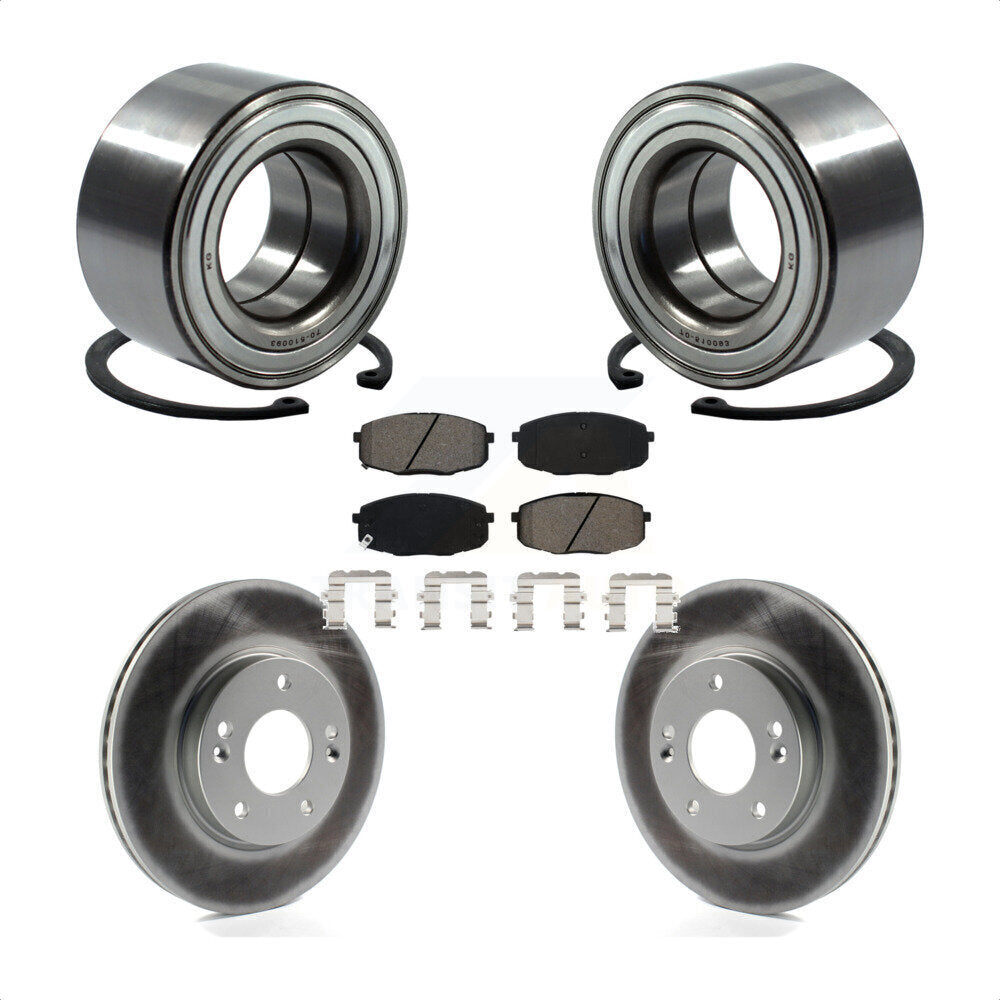 Kit de rotors et plaquettes de frein à disque enduits de roulement de roue avant pour Kia Soul Forte