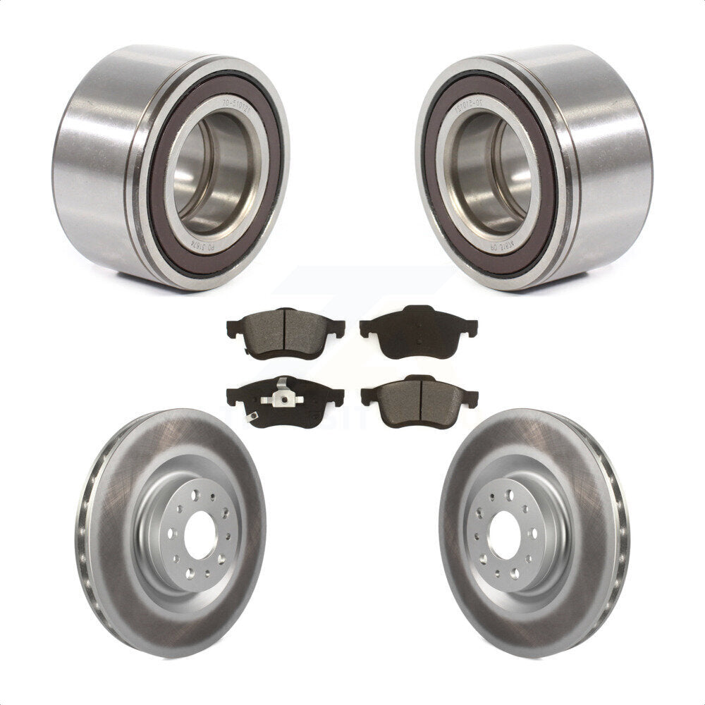 Kit de rotor et plaquettes de frein à disque revêtus de roulement de roue avant pour Fiat 500 2014 – 2018