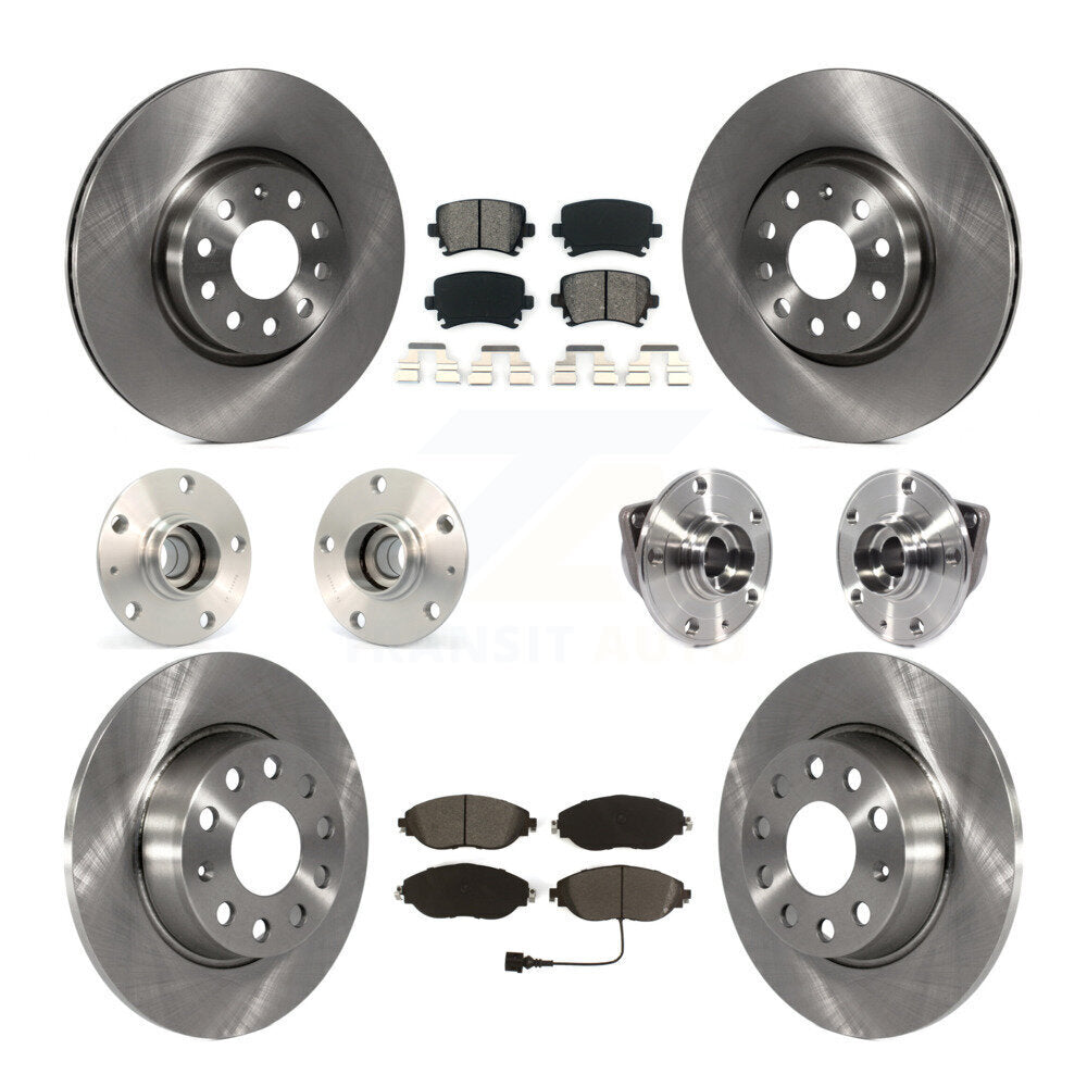 Kit de rotors et plaquettes de frein à disque, roulements de moyeu avant et arrière (10 pièces) pour Volkswagen GT