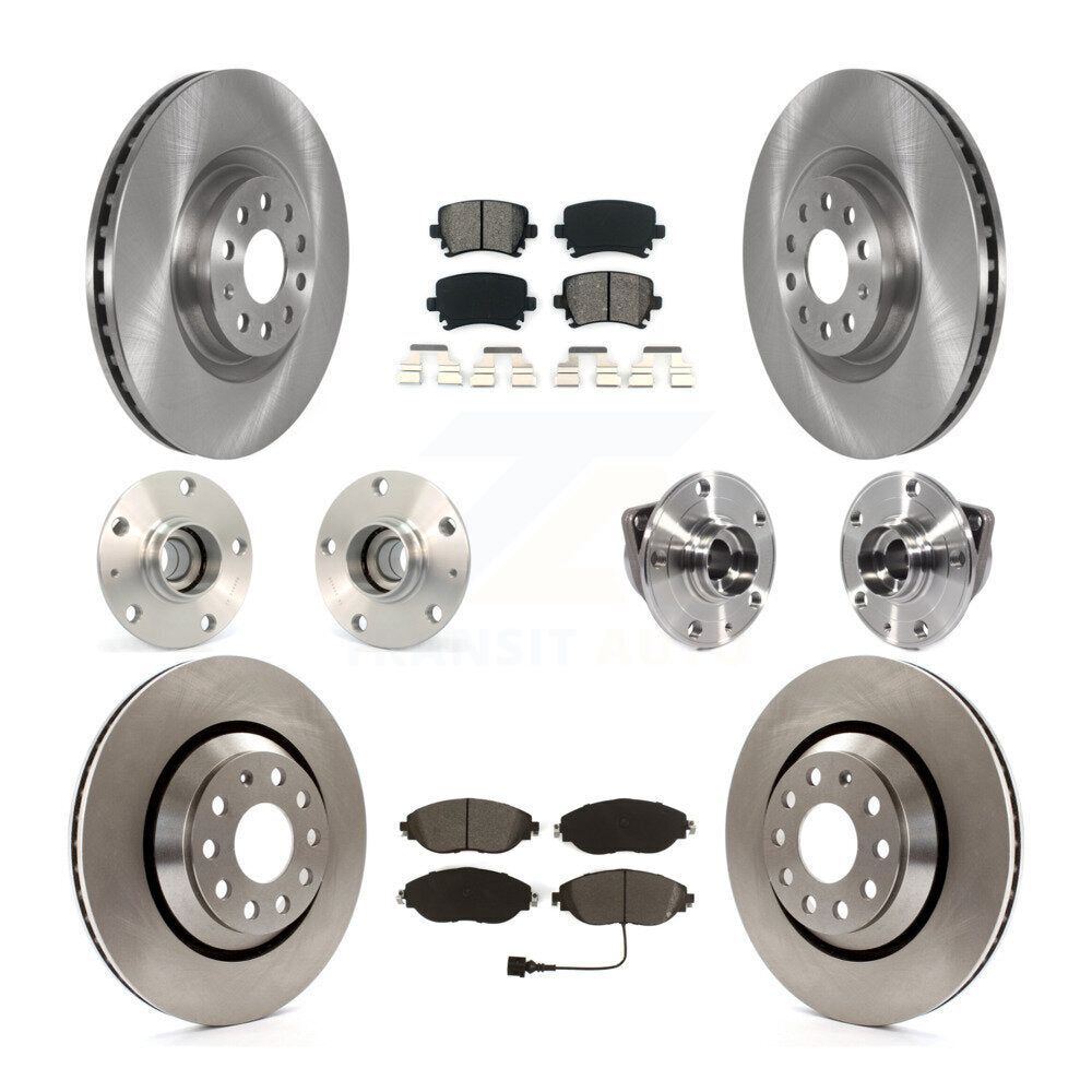 Kit de rotors et plaquettes de frein à disque, roulements de moyeu avant et arrière (10 pièces) pour Volkswagen GT