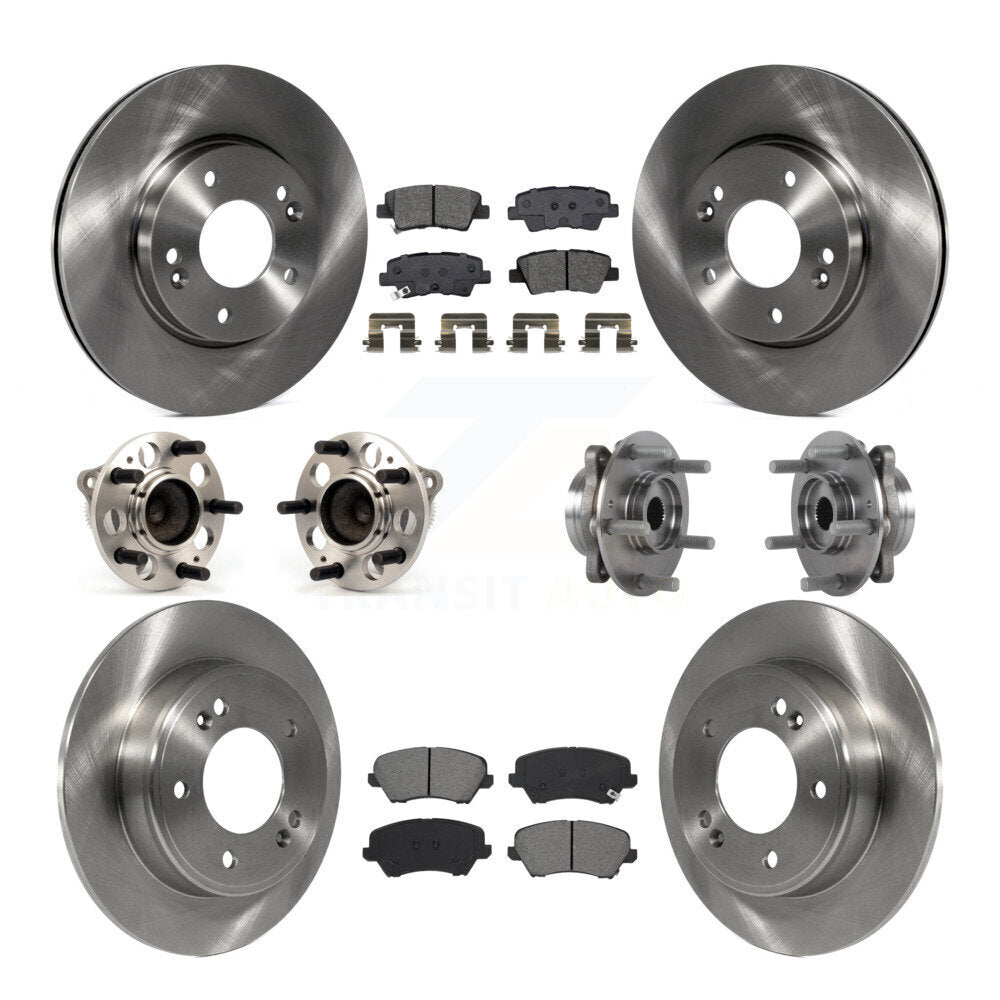 Kit de rotors et plaquettes de frein avec roulement de moyeu avant et arrière (10 pièces) pour Hyundai Elantra G 2017