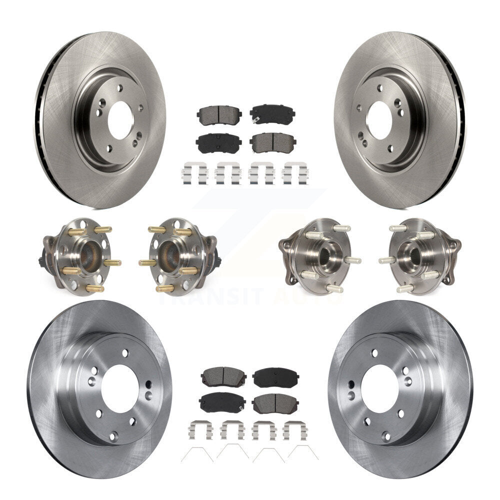 Kit de rotors et plaquettes de frein à disque, roulements de moyeu avant et arrière (10 pièces) pour Kia Optima