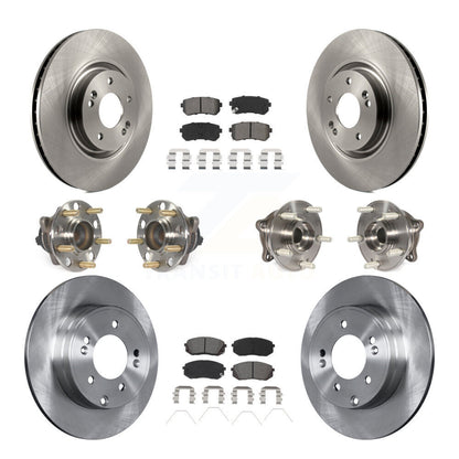 Kit de rotors et plaquettes de frein à disque, roulements de moyeu avant et arrière (10 pièces) pour Kia Optima