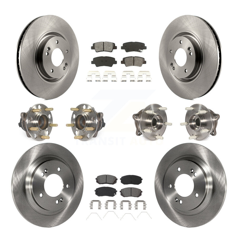 Kit de plaquettes de Rotor de frein, roulement de moyeu avant et arrière (10 pièces) pour moteur à gaz Hyundai Sonata