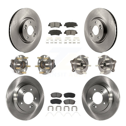 Kit de plaquettes de Rotor de frein, roulement de moyeu avant et arrière (10 pièces) pour moteur à gaz Hyundai Sonata