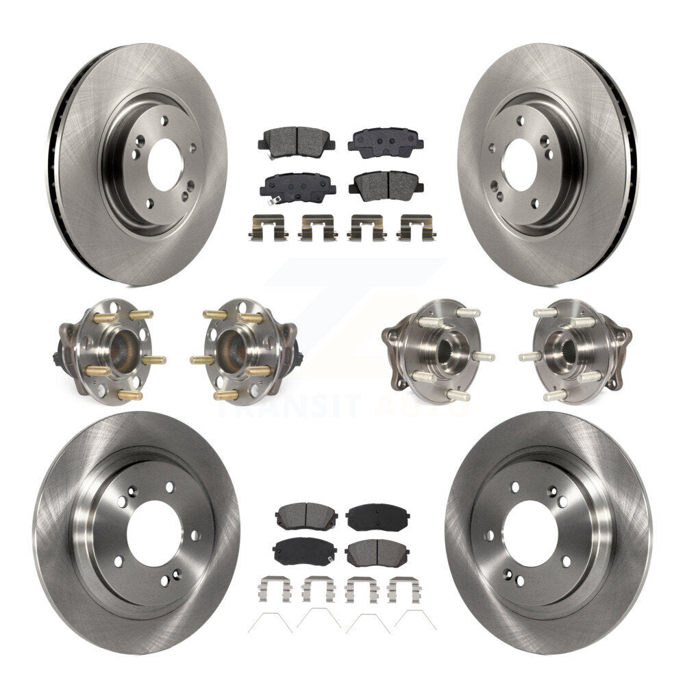 Kit de rotors et plaquettes de frein à disque, roulements de moyeu avant et arrière (10 pièces) pour Kia Optima