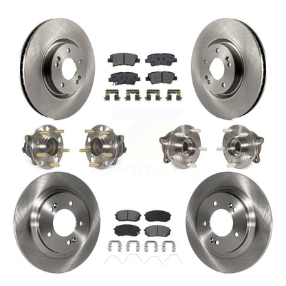 Kit de rotors et plaquettes de frein à disque, roulements de moyeu avant et arrière (10 pièces) pour Kia Optima