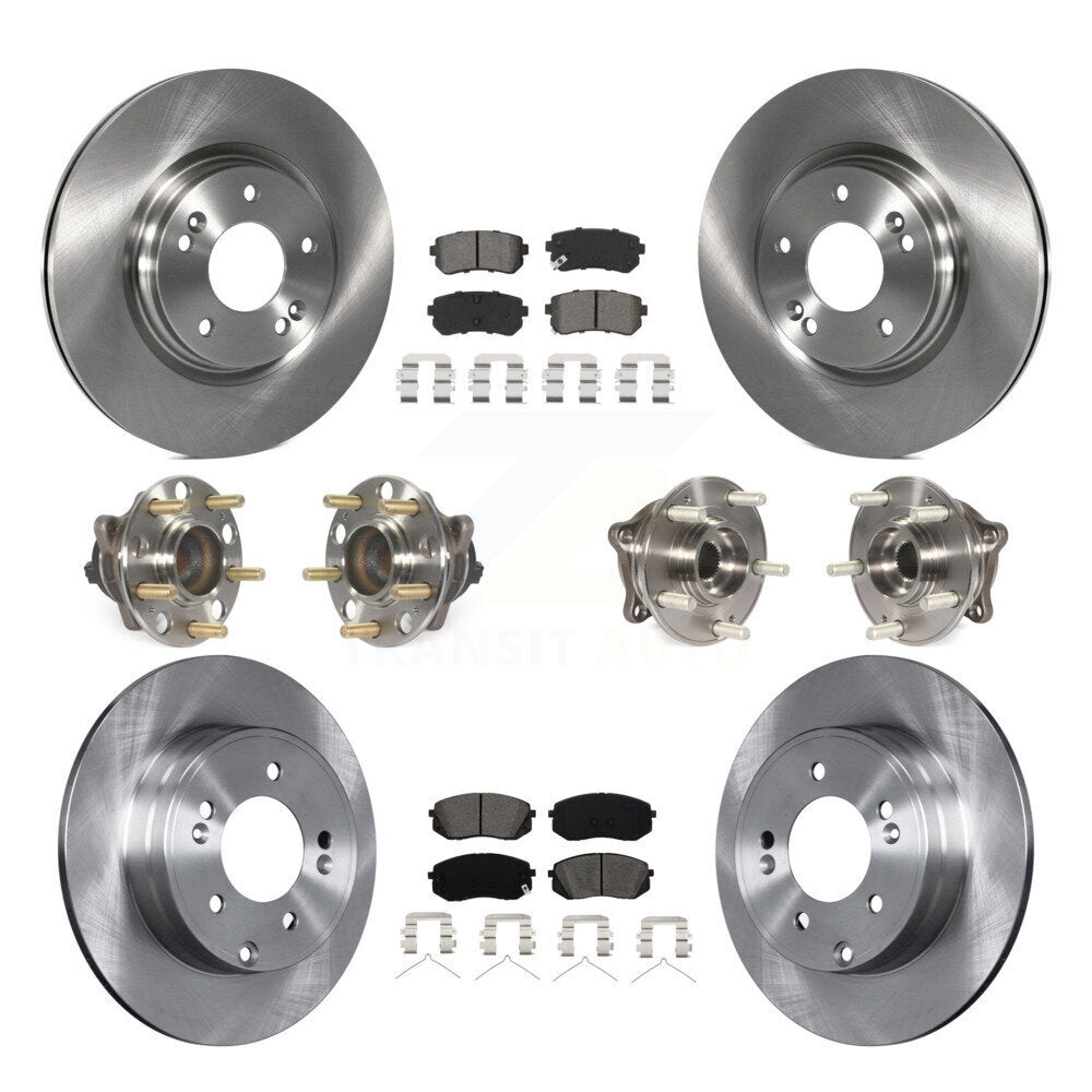Kit de rotors et plaquettes de frein à disque, roulements de moyeu avant et arrière (10 pièces) pour Kia Optima
