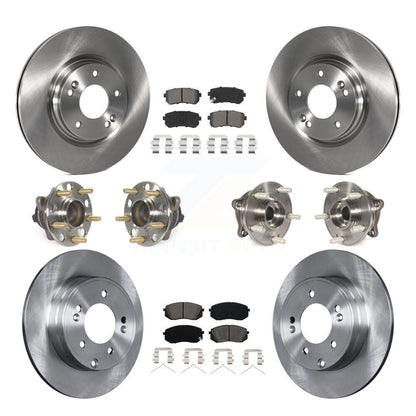 Kit de rotors et plaquettes de frein à disque, roulements de moyeu avant et arrière (10 pièces) pour Kia Optima