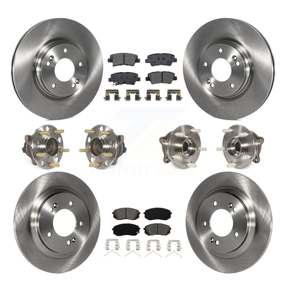 Kit de rotors et plaquettes de frein à disque, roulements de moyeu avant et arrière (10 pièces) pour Kia Optima