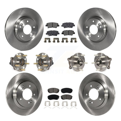 Kit de rotors et plaquettes de frein à disque, roulements de moyeu avant et arrière (10 pièces) pour Kia Optima
