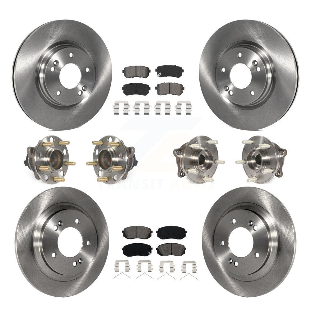 Kit de rotors et plaquettes de frein à disque, roulements de moyeu avant et arrière (10 pièces) pour Kia Optima