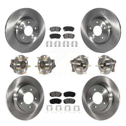 Kit de rotors et plaquettes de frein à disque, roulements de moyeu avant et arrière (10 pièces) pour Kia Optima