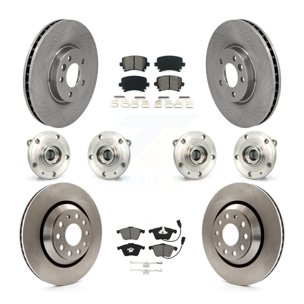 Kit de rotors et plaquettes de frein à disque, roulements de moyeu avant et arrière (10 pièces) pour Volkswagen CC