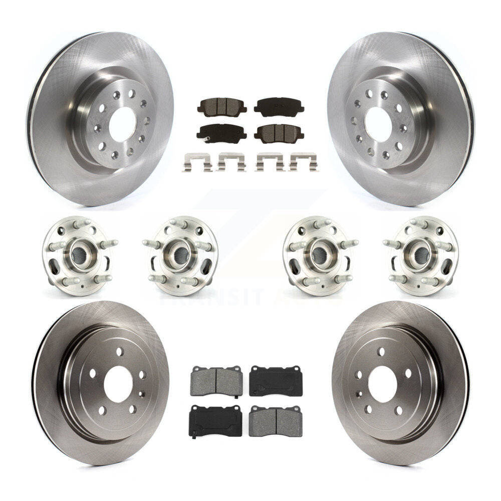 Kit de rotors et plaquettes de frein à disque, roulements de moyeu avant et arrière (10 pièces) pour Cadillac CTS