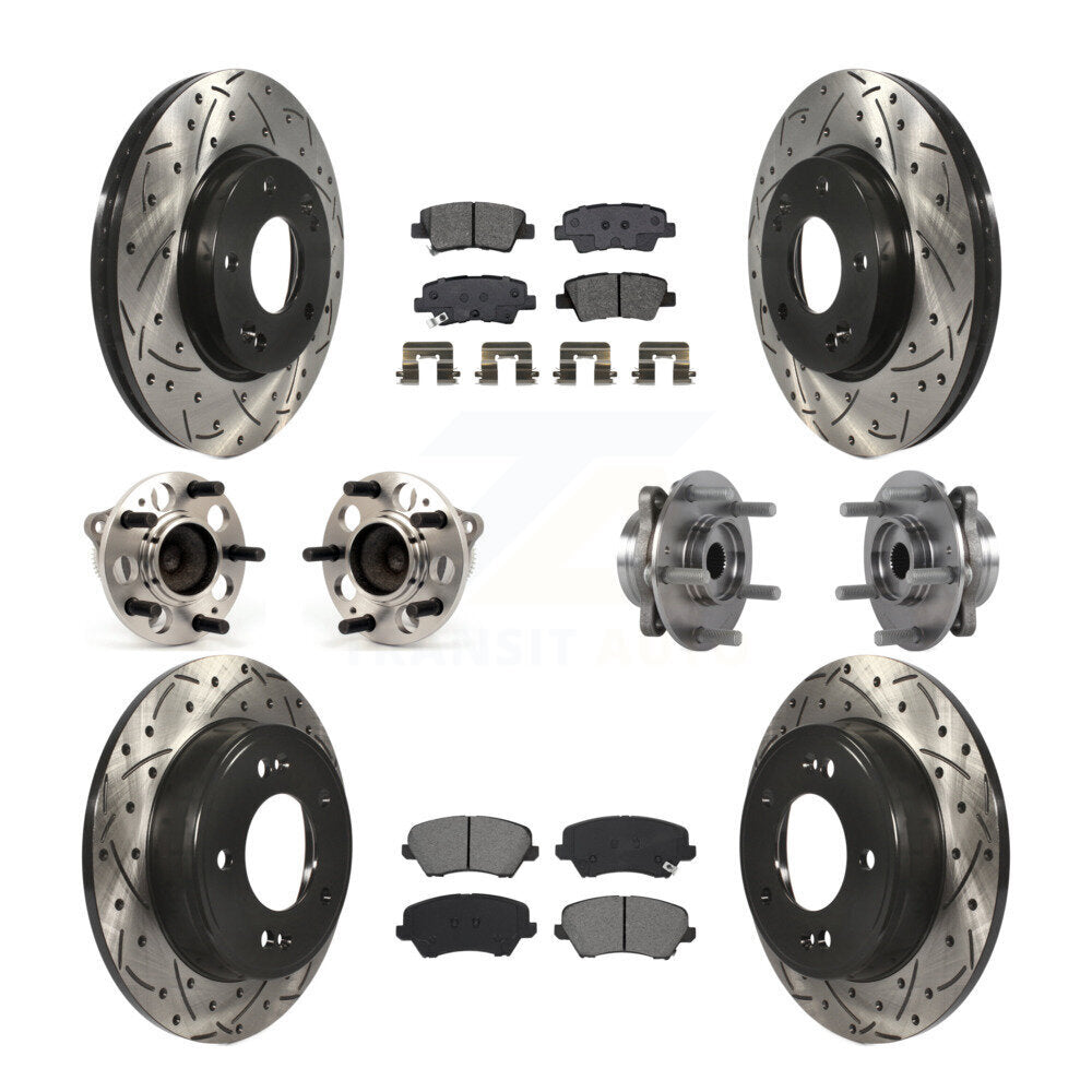 Kit de plaquettes de rotor de frein, roulement de moyeu avant et arrière (10 pièces) pour Hyundai Elantra G 17