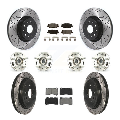Kit de Rotor et de plaquettes de frein à disque revêtus de roulement de moyeu avant et arrière (10 pièces) pour Cadillac CT