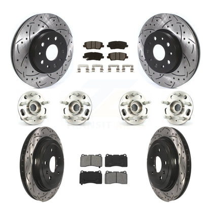 Kit de Rotor et de plaquettes de frein à disque revêtus de roulement de moyeu avant et arrière (10 pièces) pour Cadillac CT