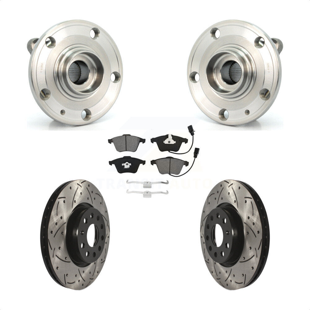 Ensemble de roulements de moyeu avant, fente de perçage, Kit de plaquettes de Rotor de frein pour Volkswagen C