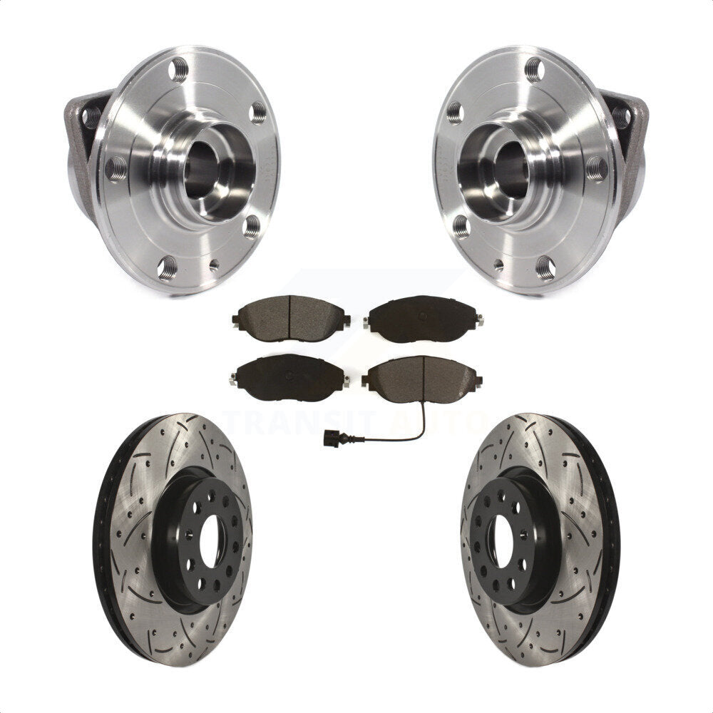 Kit de plaquettes de Rotor de frein, roulement de moyeu avant, fente de perçage, pour Volkswagen GTI Arteo