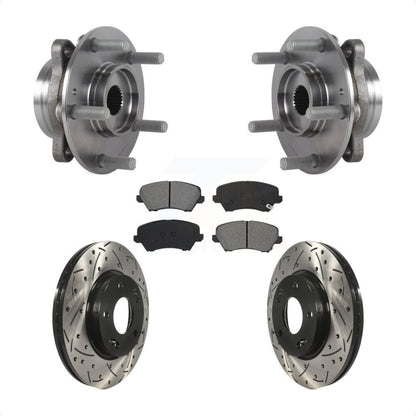 Kit de plaquettes de Rotor de frein, roulement de moyeu avant, fente de perçage, pour Hyundai Veloster Elantra G